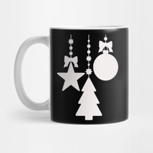 Minimal Christmas Tree Ornaments White Gradient Mug